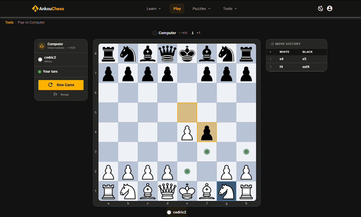 Play chess against Stockfish AI with adjustable difficulty