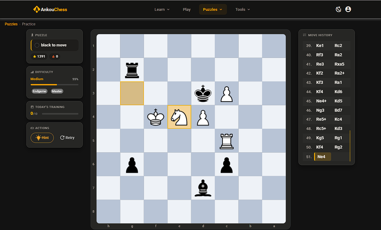 Daily chess puzzle — find the winning combination